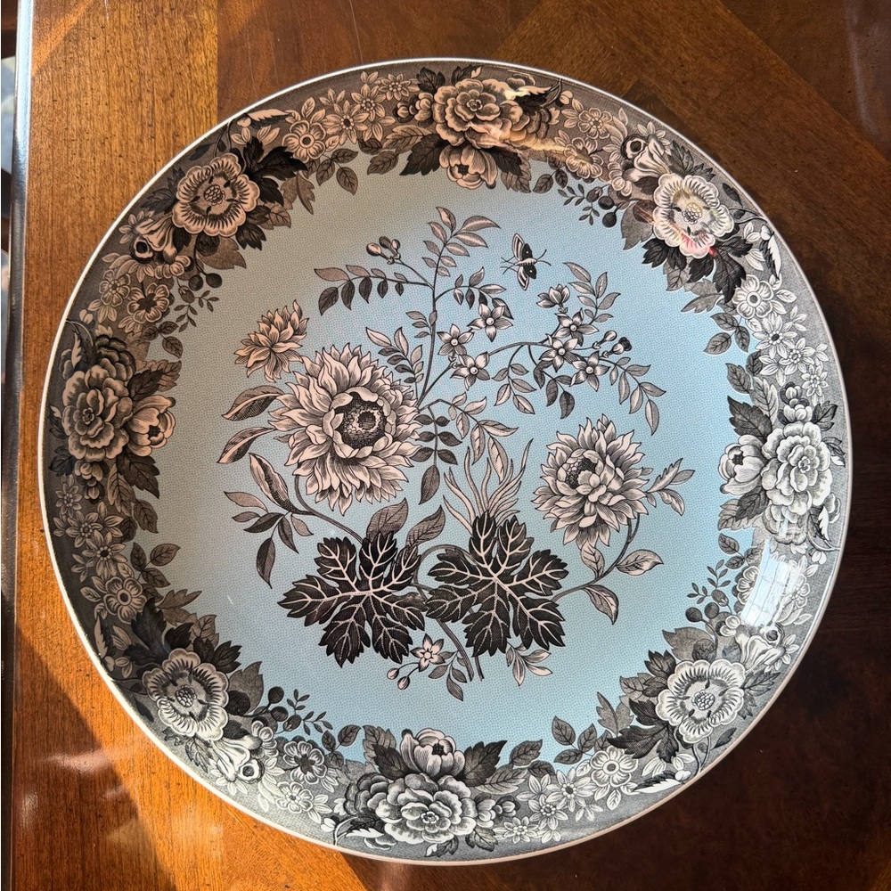 Spode Archive Collection Jasmine Floral Bowl Blue/Black Rare Large 12 “